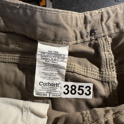 Carhartt Womens Canvas Pants 14x28 Khaki Bootcut Workwear