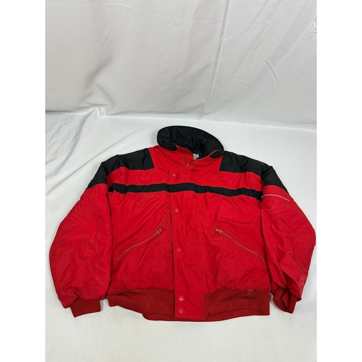 Vintage Obermeyer Mens L Ski Jacket Red Black