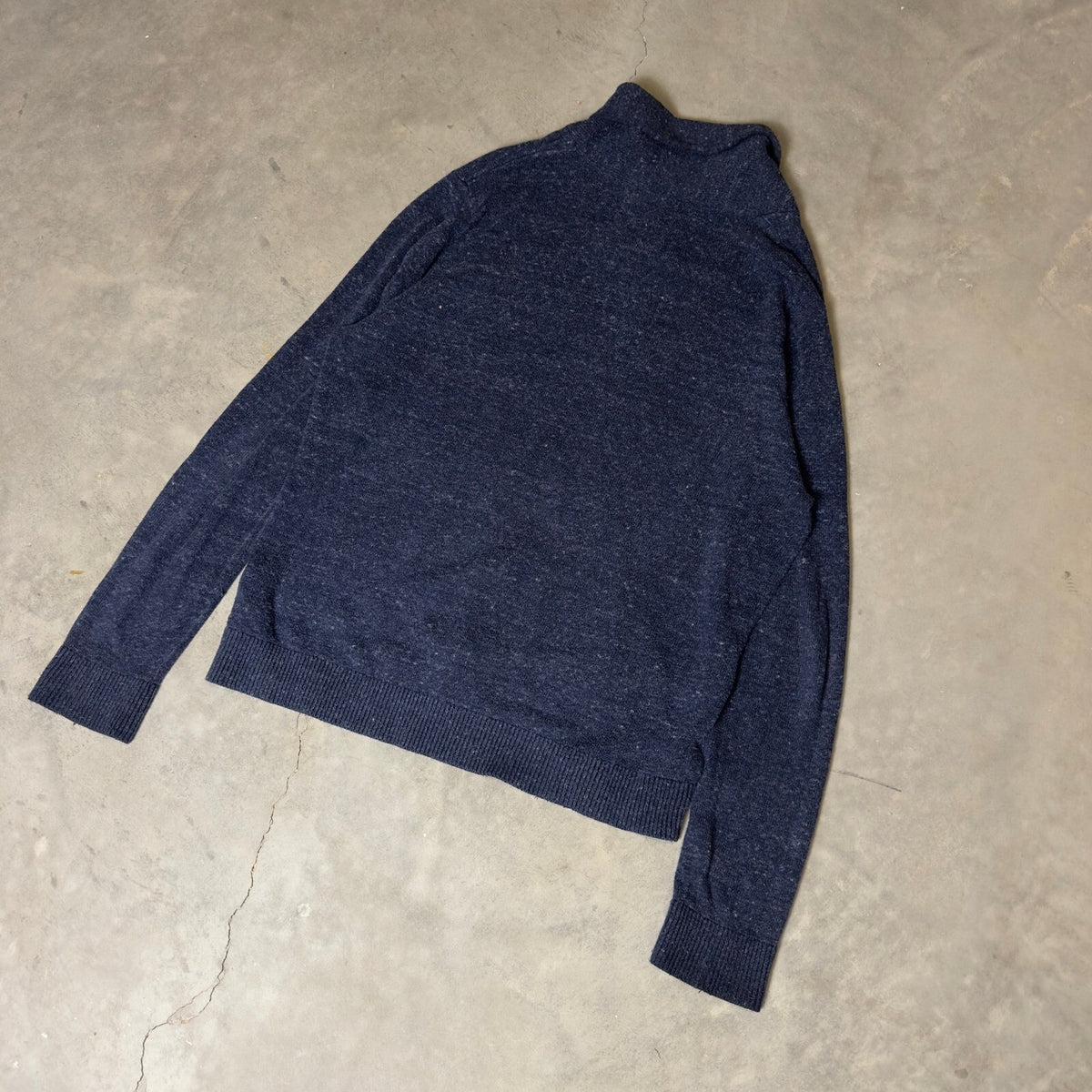 Abercrombie & Fitch Shawl Collar Sweater Mens XXL Navy Blue