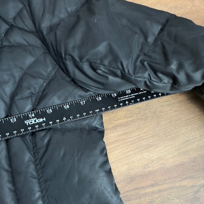Eddie Bauer Sun Valley Down Parka Black Faux Fur Hood Women XS Long Puffer Coat