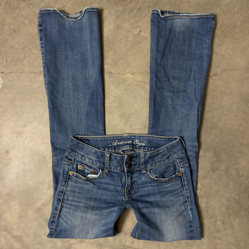 American Eagle Artist Jeans Womens 00 Distressed Dark Wash