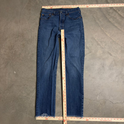 Levi's Premium Cropped Jeans Womens 29x22 Blue Raw Hem
