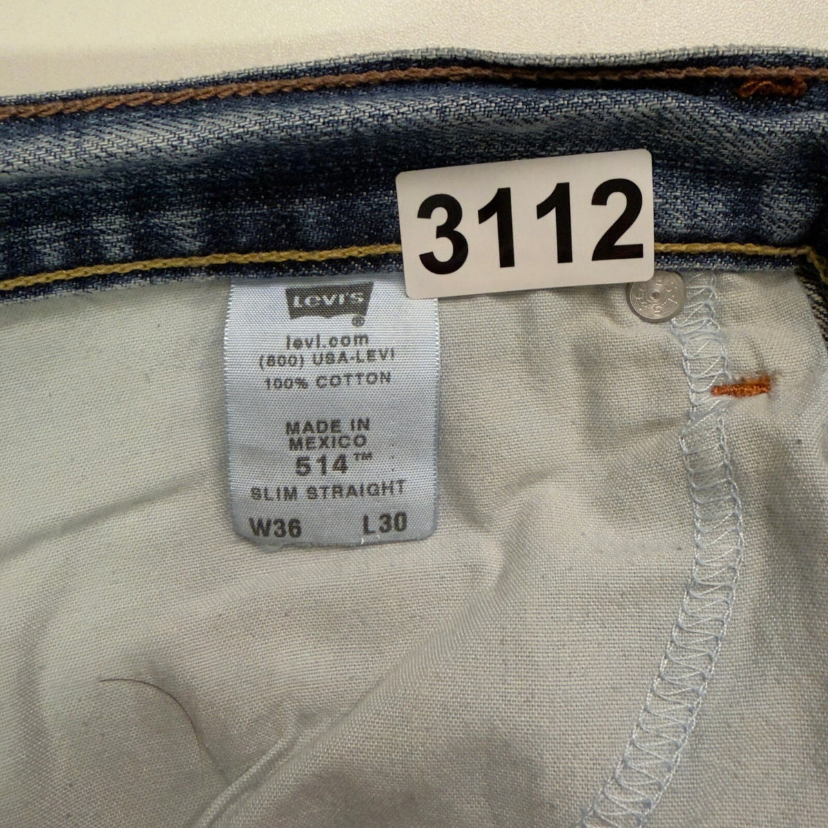 Vintage Y2K Levi's 514 Slim Straight Jeans Mens 36x30 Blue
