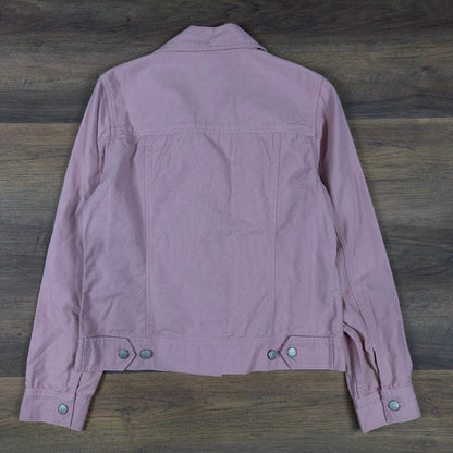Eddie Bauer Cotton Canvas Trucker Jacket Womens S Dusty Rose