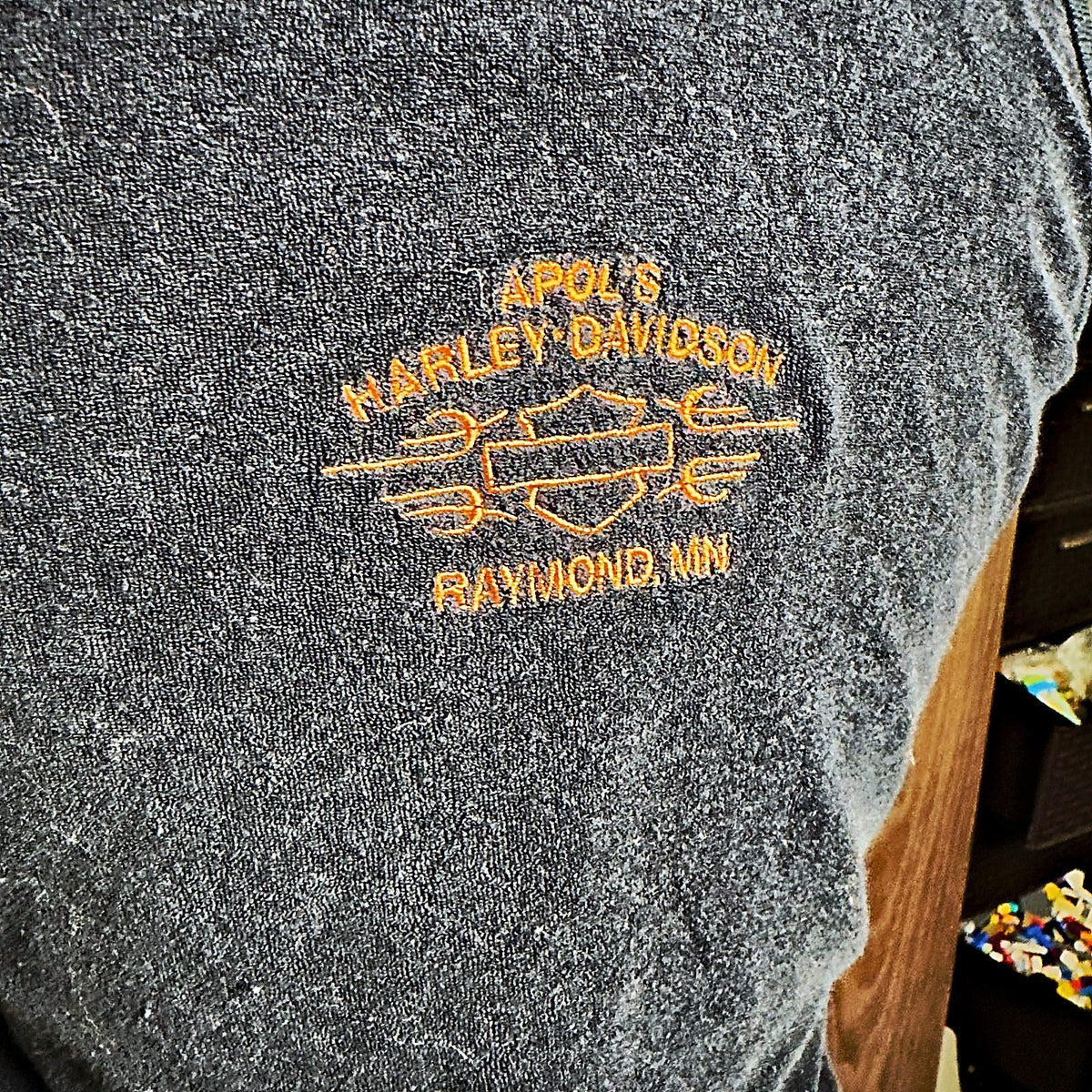 Harley-Davidson Terry Tank Top Womens L Navy Orange Biker