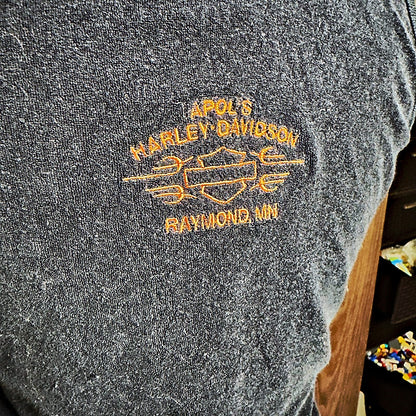 Harley-Davidson Terry Tank Top Womens L Navy Orange Biker