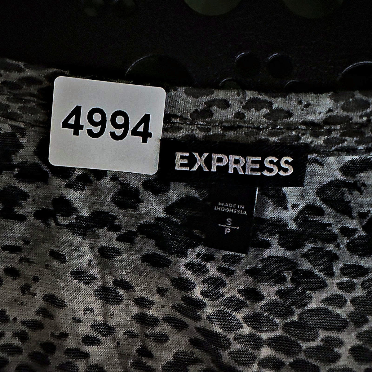 Express Snakeskin Print Long Sleeve Top Womens S Gray