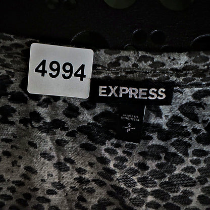 Express Snakeskin Print Long Sleeve Top Womens S Gray