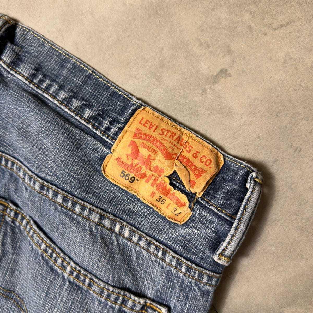Levi's 569 Loose Straight Jeans Mens 36x32 Blue Baggy Streetwear Grunge
