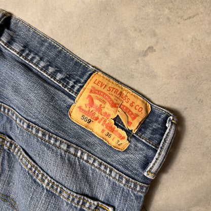 Levi's 569 Loose Straight Jeans Mens 36x32 Blue Baggy Streetwear Grunge