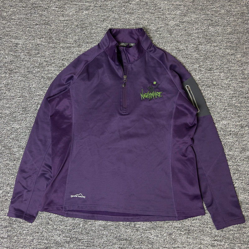 Eddie Bauer 1/4 Zip Pullover Womens XL Purple Nightmare