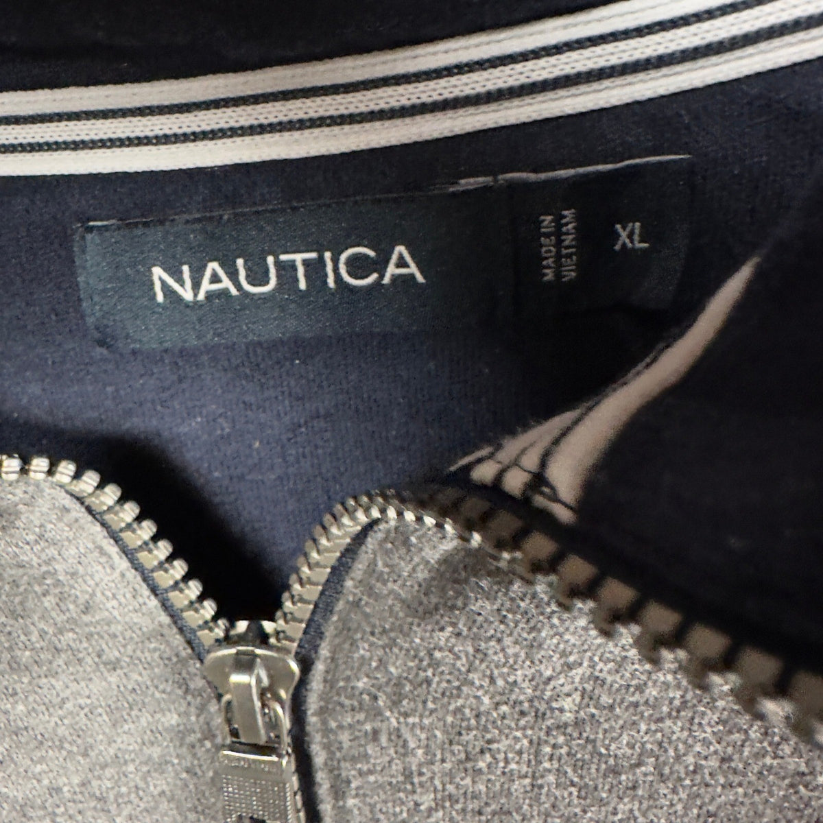 Vintage Nautica Quarter Zip Pullover Mens XL Gray Octopus