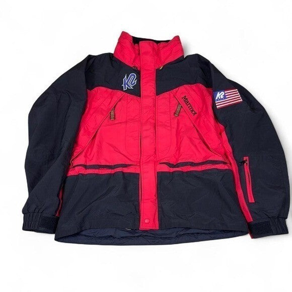 Vintage Marmot K2 Skis Jacket Mens Medium Red Black