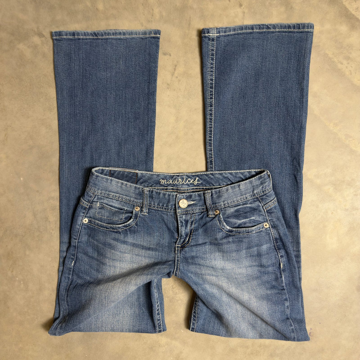 Maurices Bootcut Baggy Jeans Womens 3/4 Blue