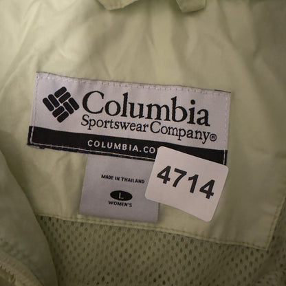 Columbia Hooded Windbreaker Jacket Womens L Yellow