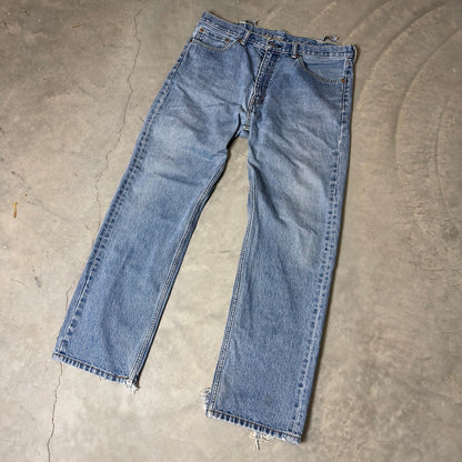 Levis 505 Regular Fit Jeans Mens 38x32 Medium Wash Baggy