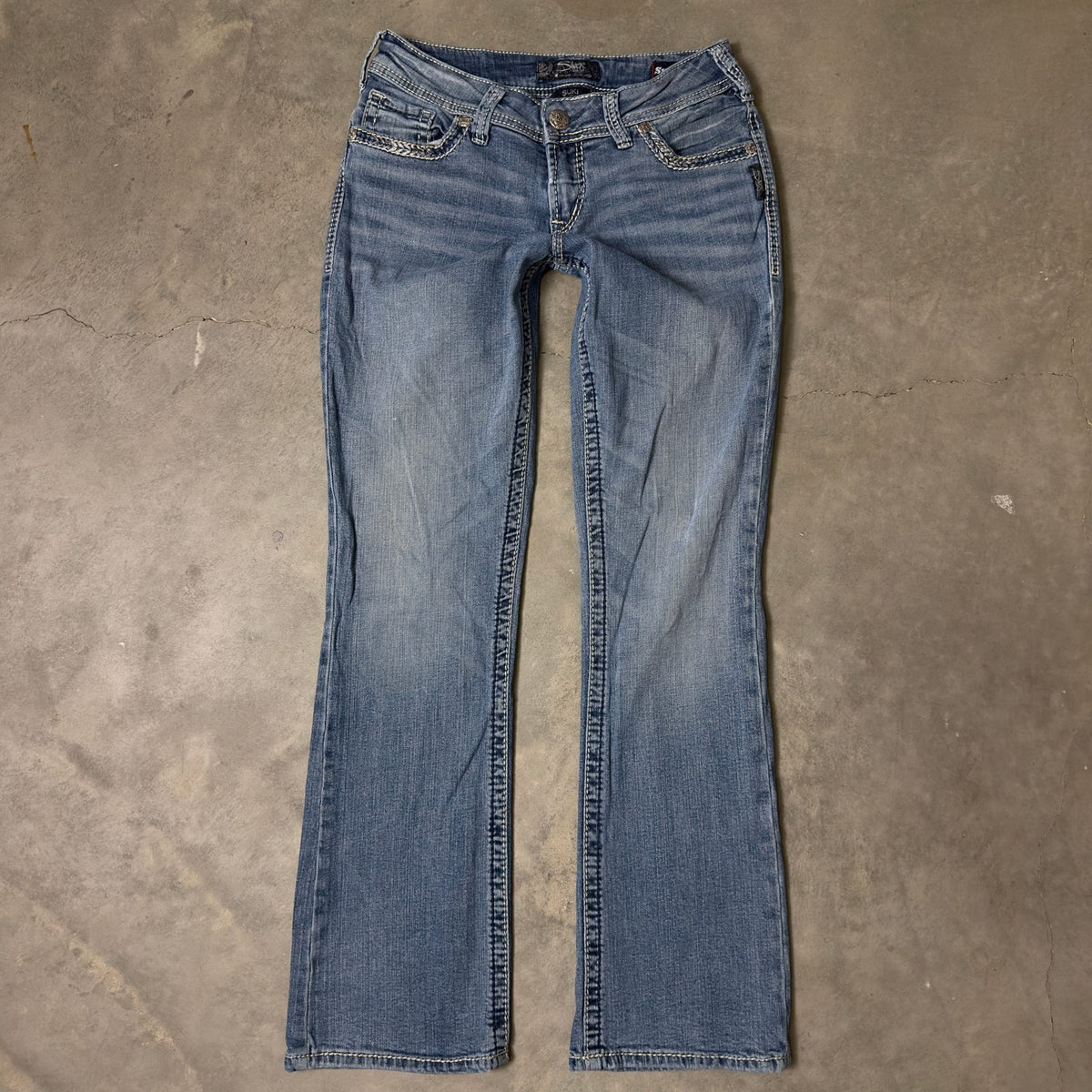Silver Jeans Suki Mid Slim Boot Womens 29 Dark Wash Stretch