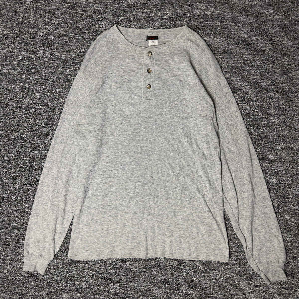 Greatland Sportswear Henley Long Sleeve Mens XL Gray USA