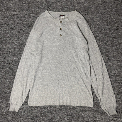 Greatland Sportswear Henley Long Sleeve Mens XL Gray USA