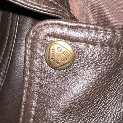 Leather Jacket Mens XL Brown Zip Snap Multi Pocket
