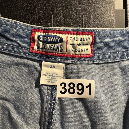 Old Navy Blue Jeans Womens Size 18 Bootcut Two-Tone Cargo