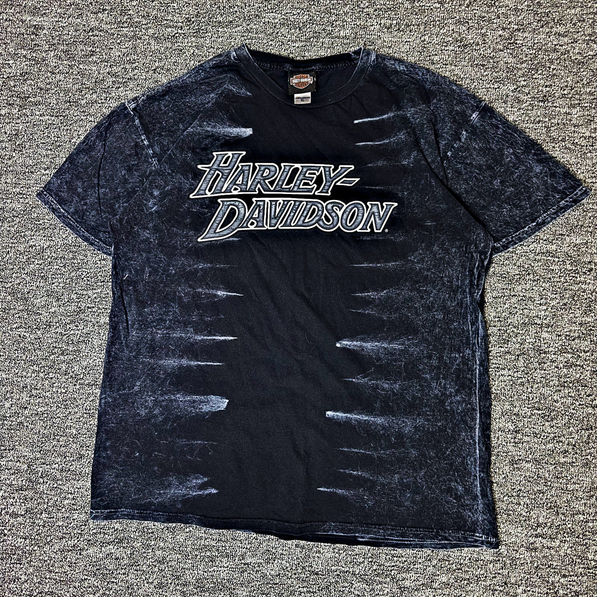 Harley Davidson Superstition Tee Mens XL Black Acid Wash