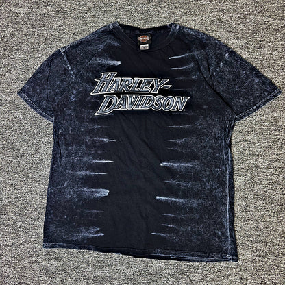 Harley Davidson Superstition Tee Mens XL Black Acid Wash