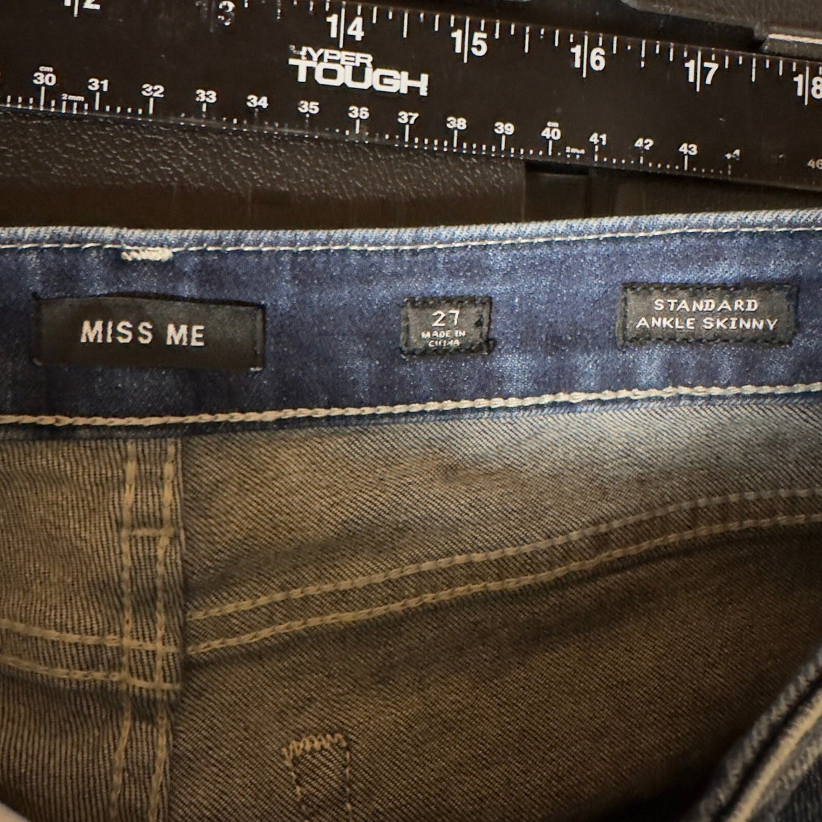 Miss Me Ankle Skinny Jeans Womens 27 Dark Wash Rhinestone
