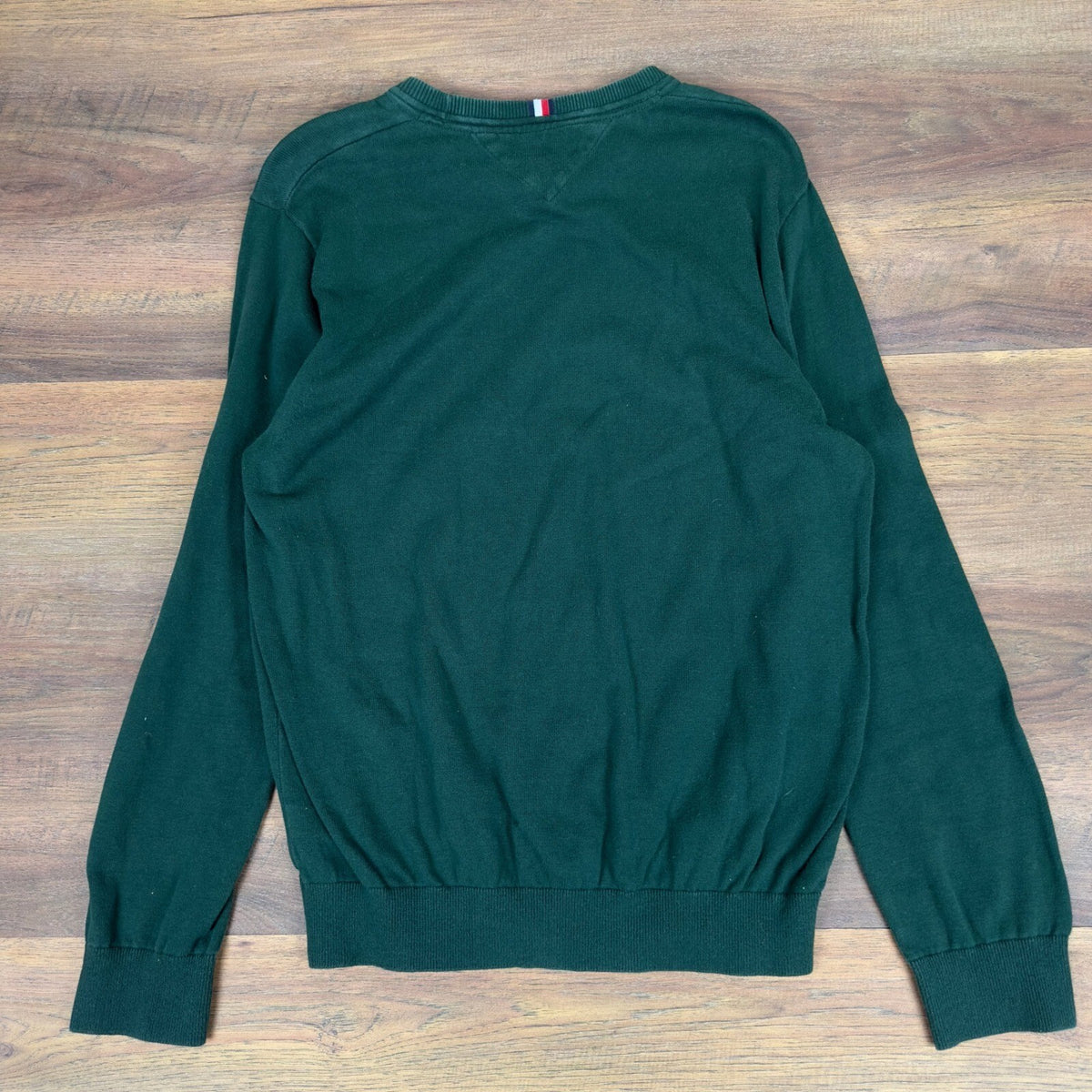 Tommy Hilfiger Mens XL Forest Green Crewneck Sweater Relaxed Fit Preppy Swag