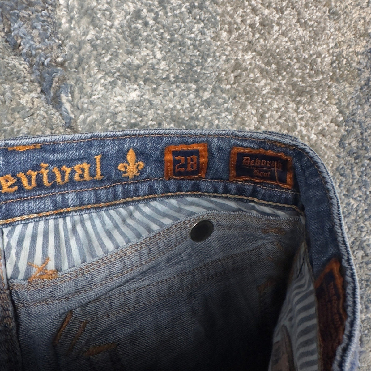 Rock Revival Deborah Bootcut Jeans Womens 28 Blue Low Rise
