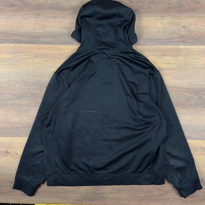 Y2K Nike Therma Fit Hoodie Mens XL Black Silver Tag Swoosh