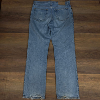 Eddie Bauer Straight Distressed Jeans Mens 35x32 Light Wash