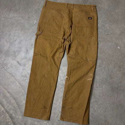 Dickies Carpenter Pants Mens 36x30 Brown Stretch