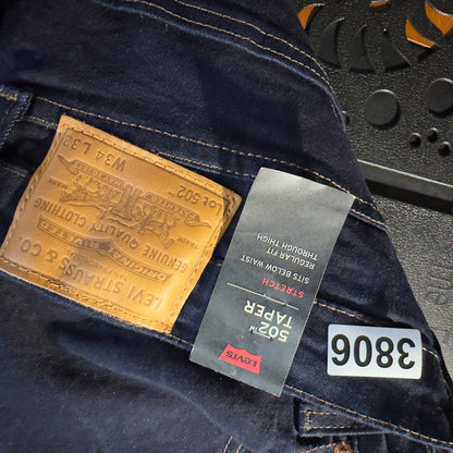 NWT Levi's 502 Taper Stretch Jeans Mens 34x32 Dark Indigo