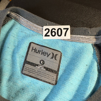 Hurley Raglan Long Sleeve Shirt Mens L Blue Grey Heathered