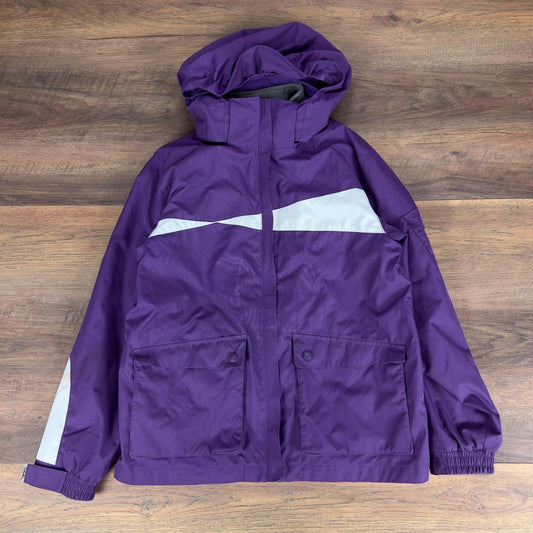 Cabelas Womens Purple Colorblock Hooded Fleece Lined Gorpcore Jacket Large