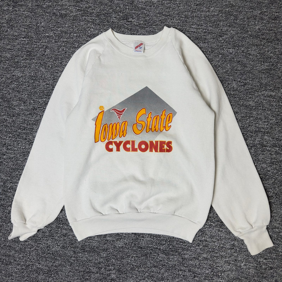 Vintage Jerzees Iowa State Cyclones Sweatshirt Sz S Cream