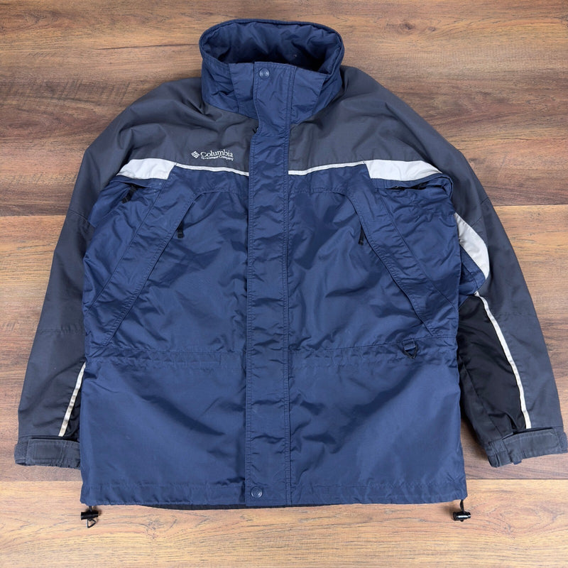 Vintage Columbia Jacket Mens L Navy Gray Y2K Gorpcore