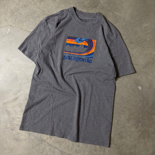 Patagonia Graphic T-Shirt Mens Small Grey Mountain Wave Logo