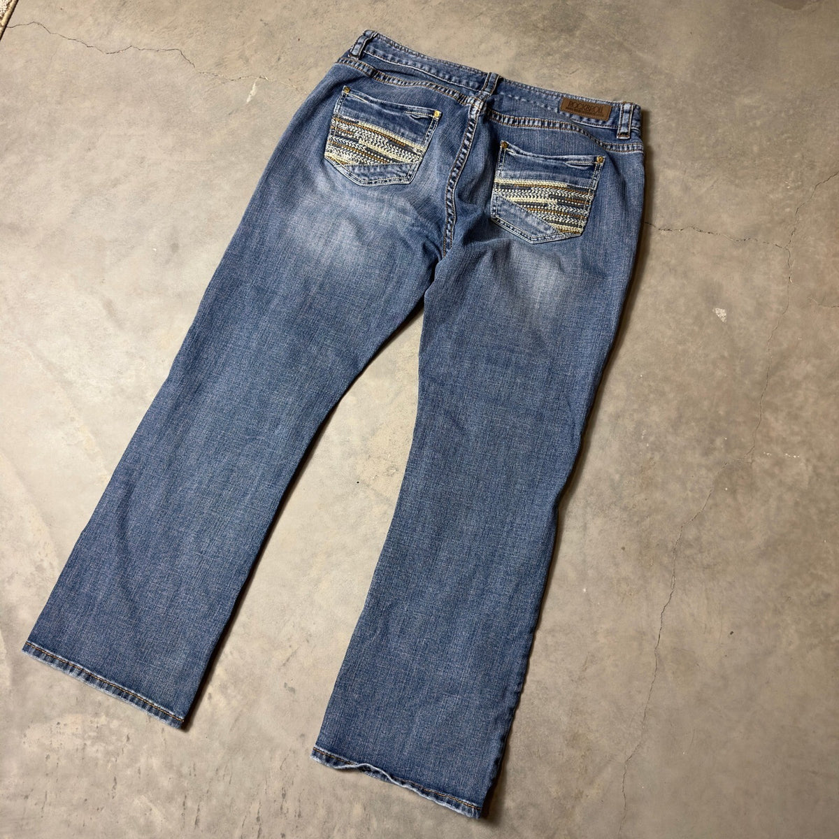 Rock & Roll Cowgirl Boyfriend Jeans Womens 34x32 Blue