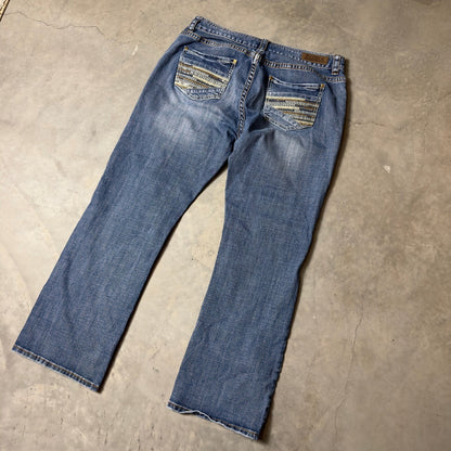 Rock & Roll Cowgirl Boyfriend Jeans Womens 34x32 Blue