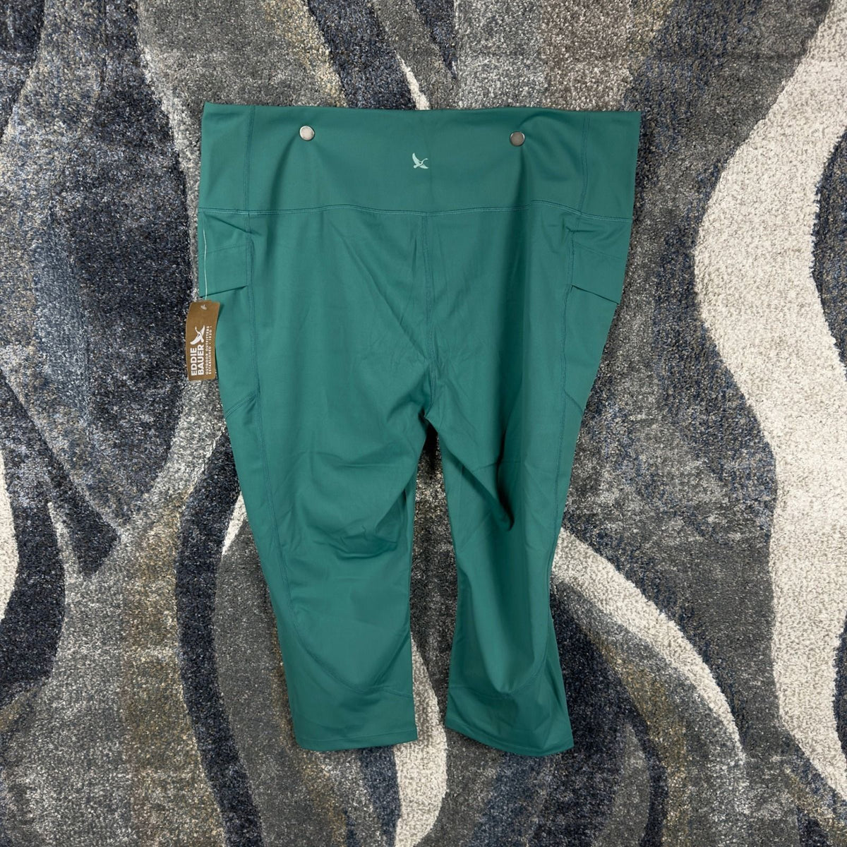 NWT Eddie Bauer Guide Trex Capris Womens 3X Green Activewear