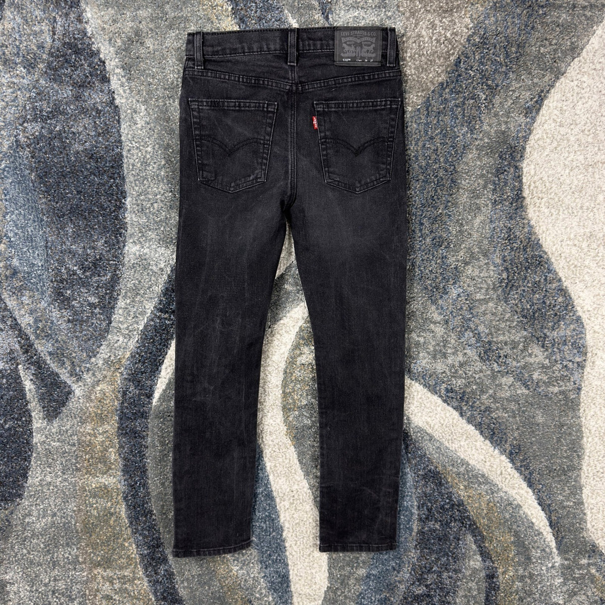 Levis 510 Skinny Jeans Womens 12 Black Faded Stretch Grunge