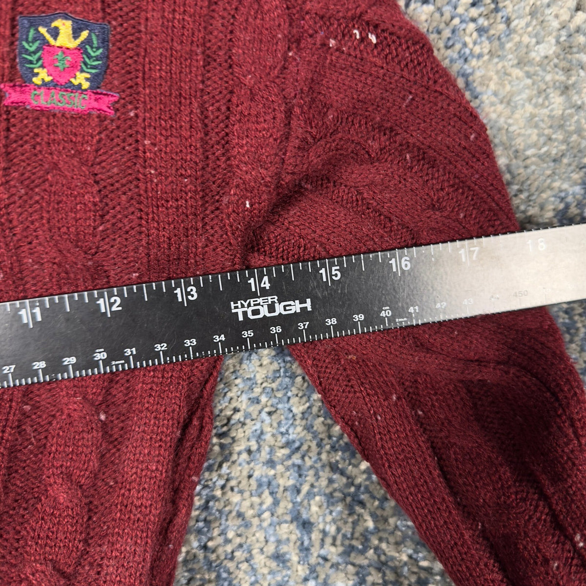 Vintage Cable Knit Sweater Girls 6 Burgundy Made in USA