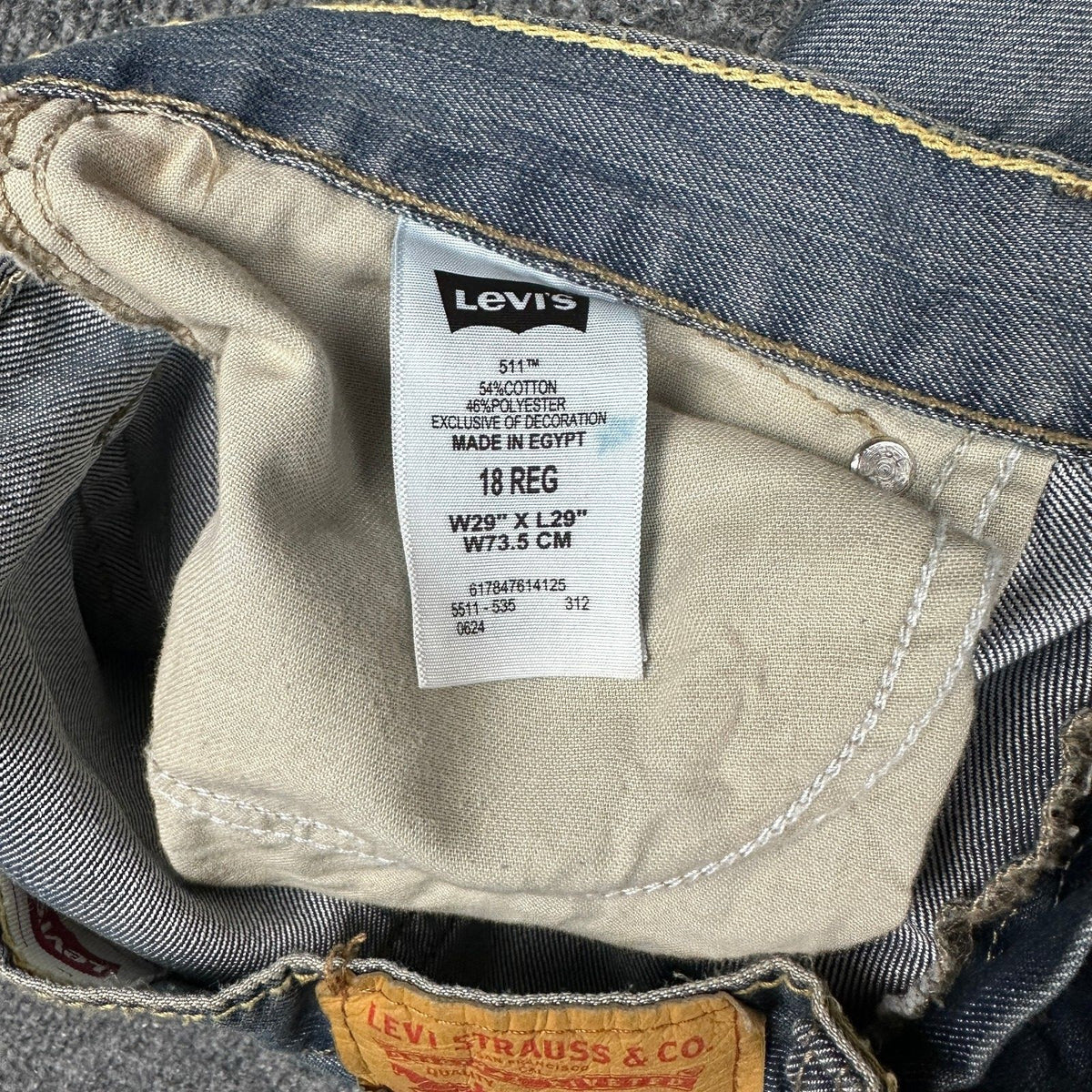 Levi's 511 Skinny Mens 29x29 Blue Jeans