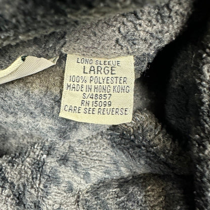 Fieldmaster Mens Large Gray Plaid Fleece Pullover Jacket