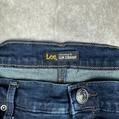 Lee Womens Slim Straight Jeans Size 12 Medium Blue Denim