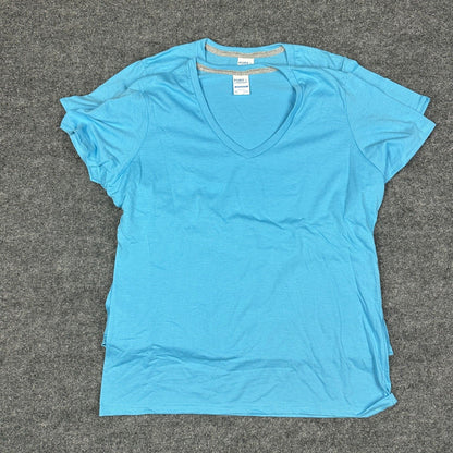 Lot of 2 Port & Co LPC381V V-Neck Womens XL Aquatic Blue NWT