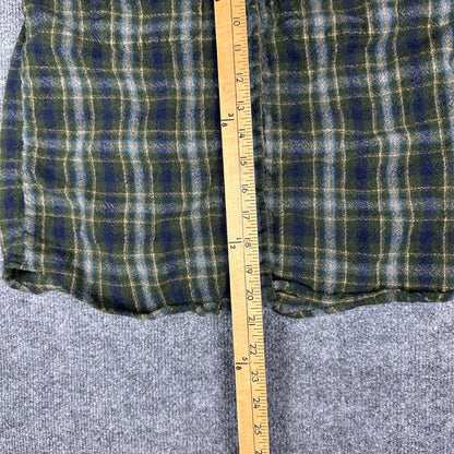 Vintage L.L.Bean Boys L Flannel Shirt Green Plaid