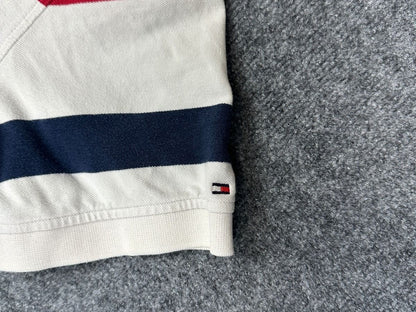 Tommy Hilfiger Polo Shirt Mens XL Red Navy White Striped